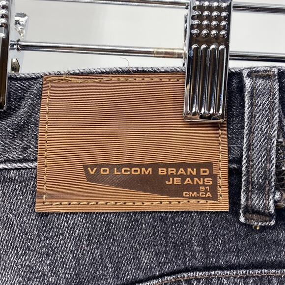 Volcom grey Kinkade regular tapered leg jeans skater 38x34 gray black - Picture 4 of 7